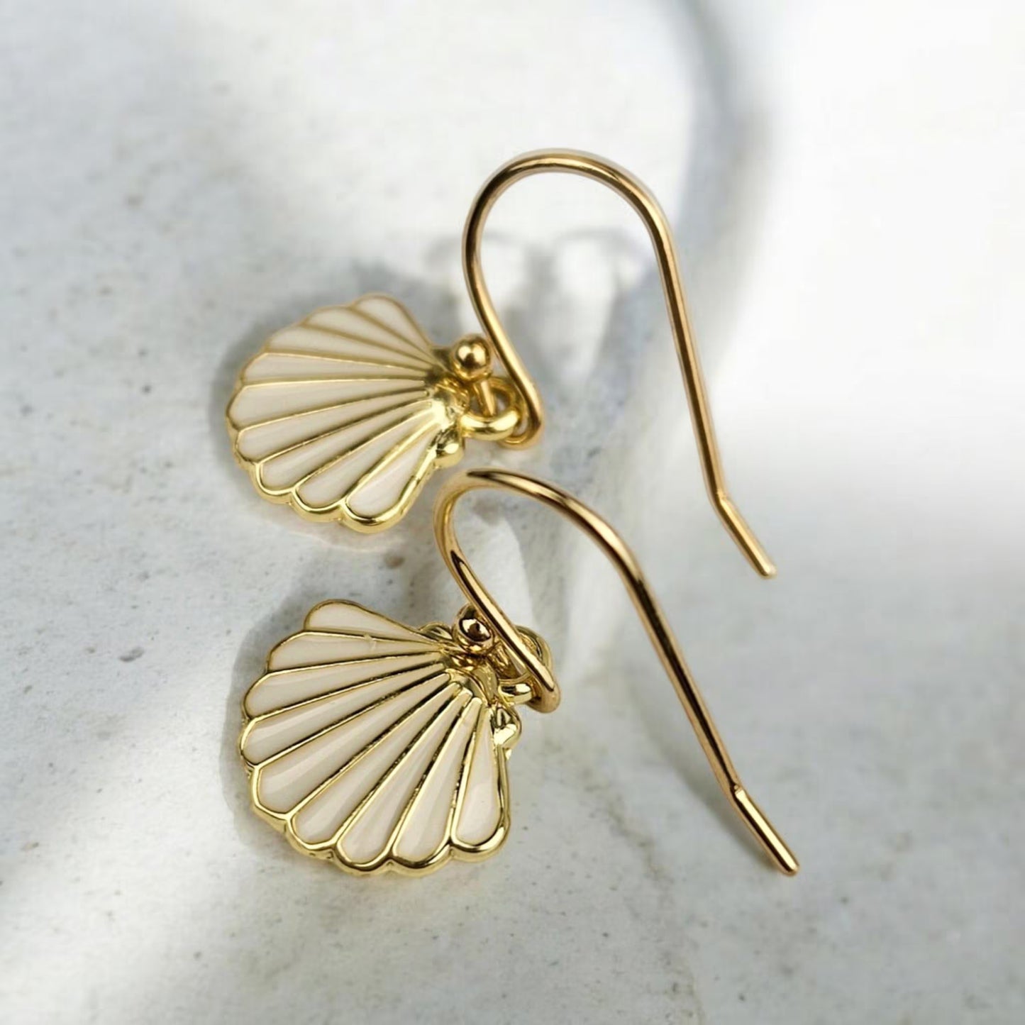 Gold Seashell Mermaidcore Earrings