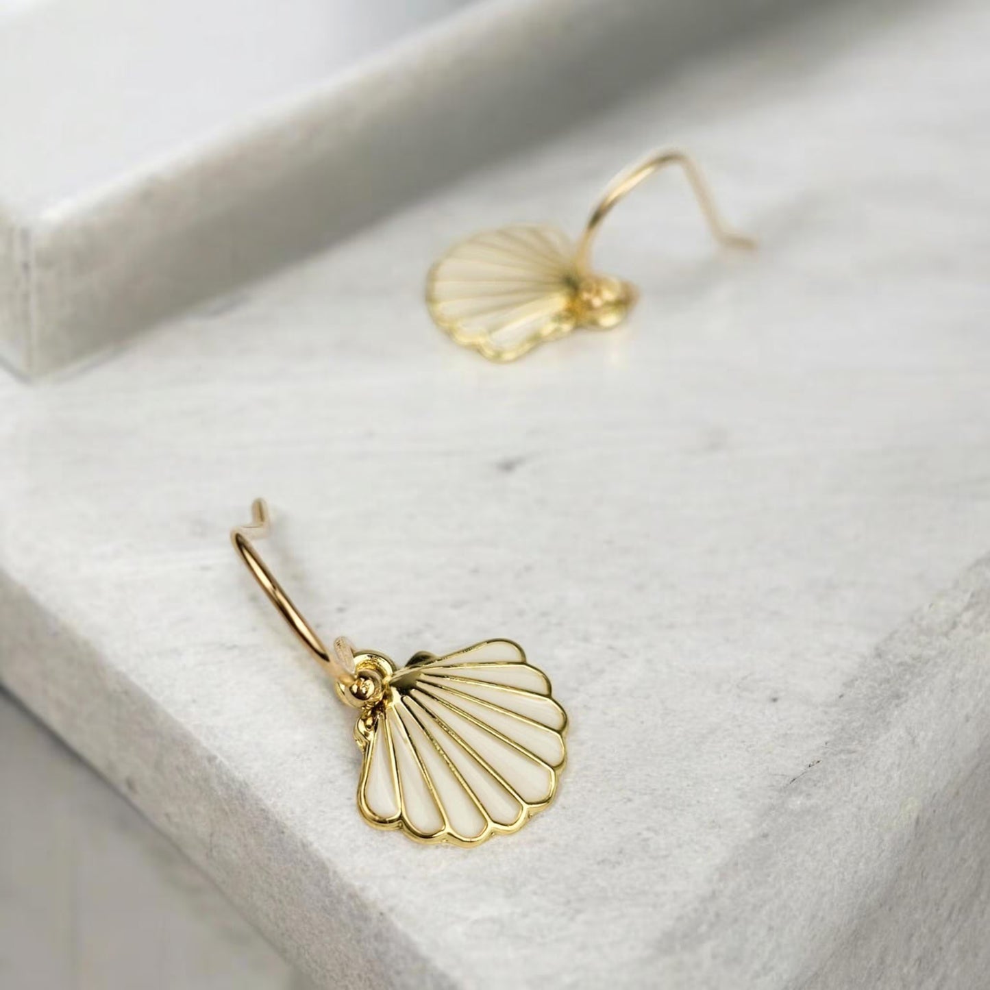 Gold Seashell Mermaidcore Earrings
