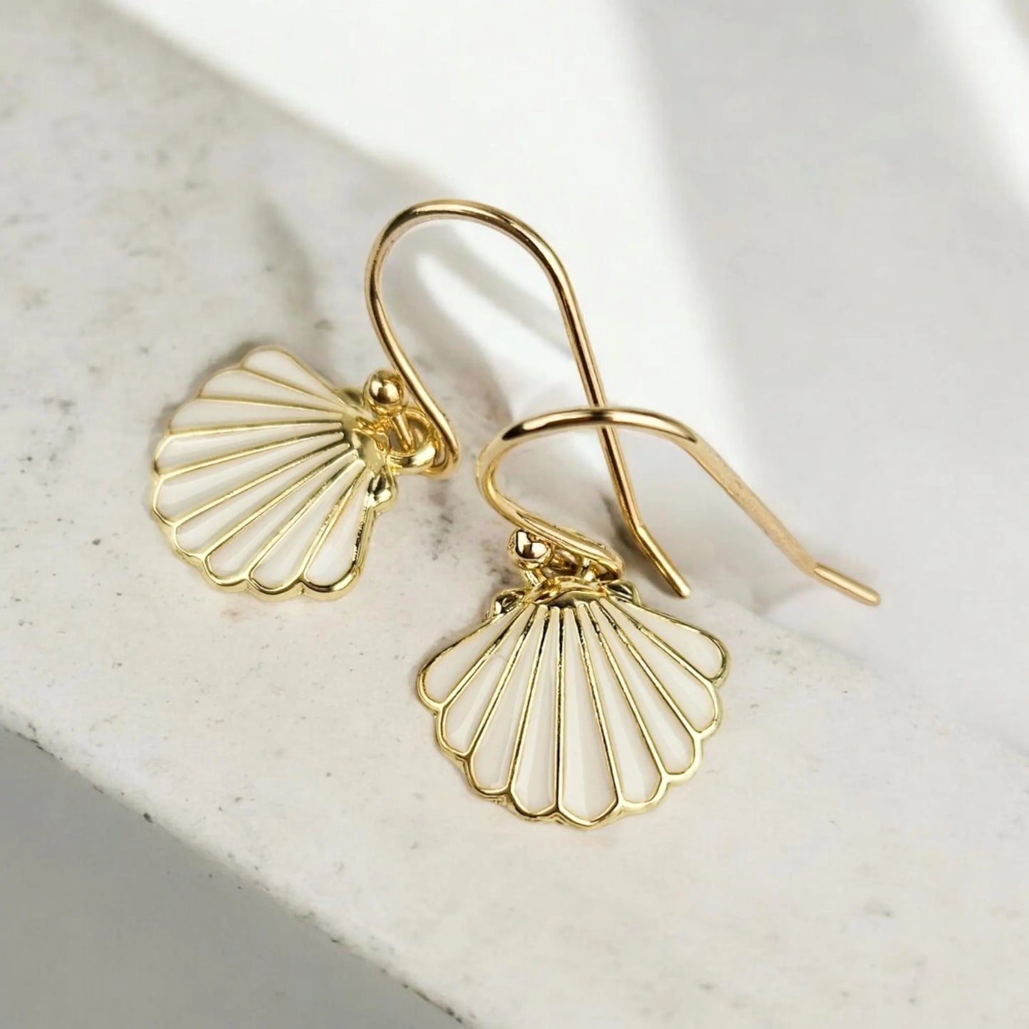 Gold Seashell Mermaidcore Earrings