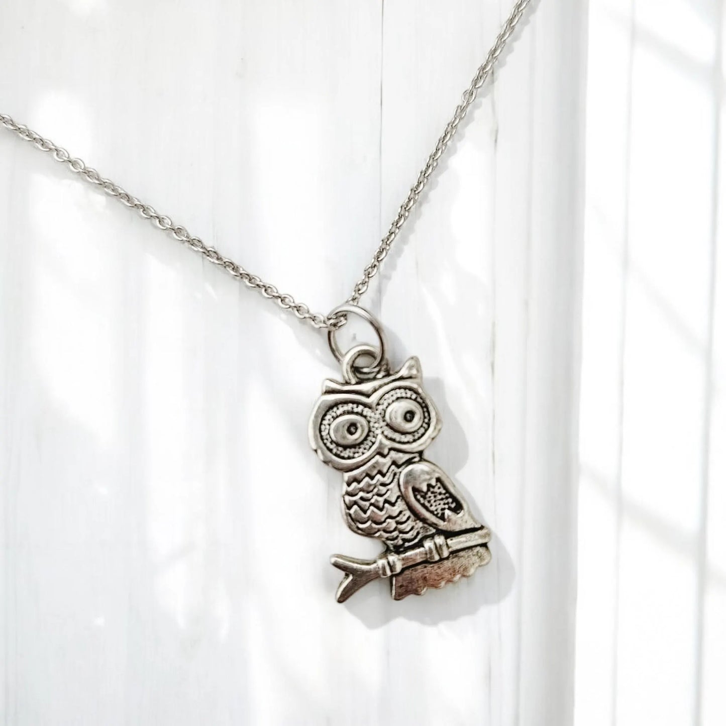 Silver Owl Charm Necklace