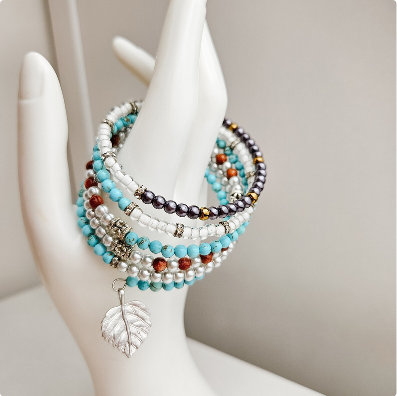 Turquoise Beaded Wrap Bracelet