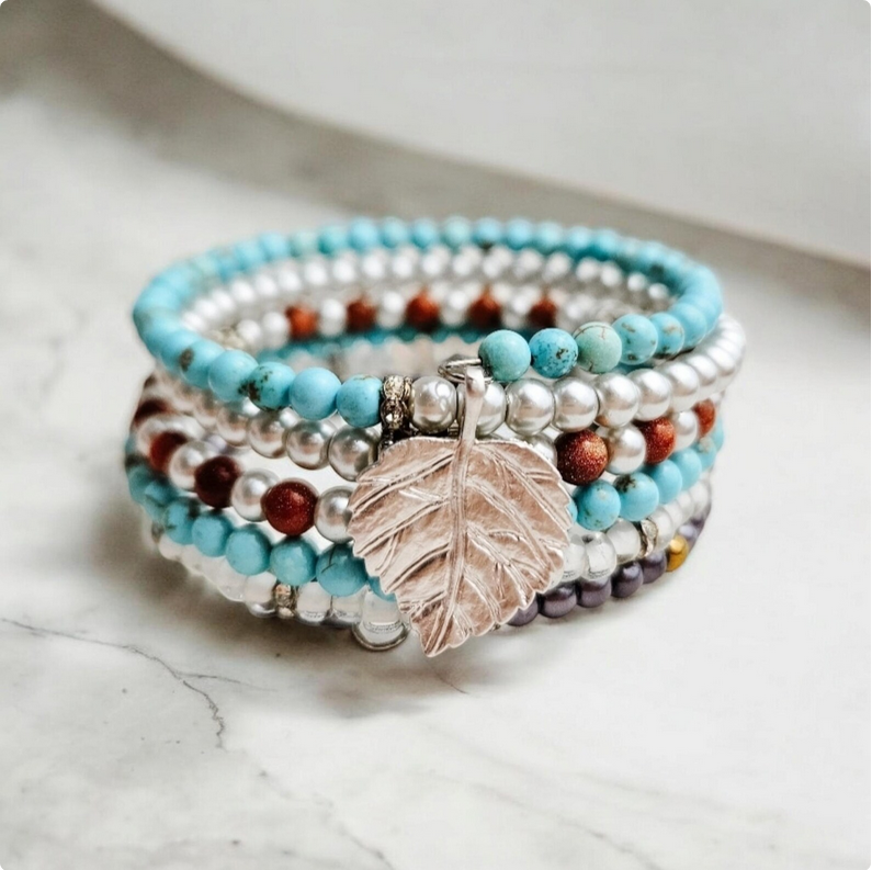 Turquoise Beaded Wrap Bracelet