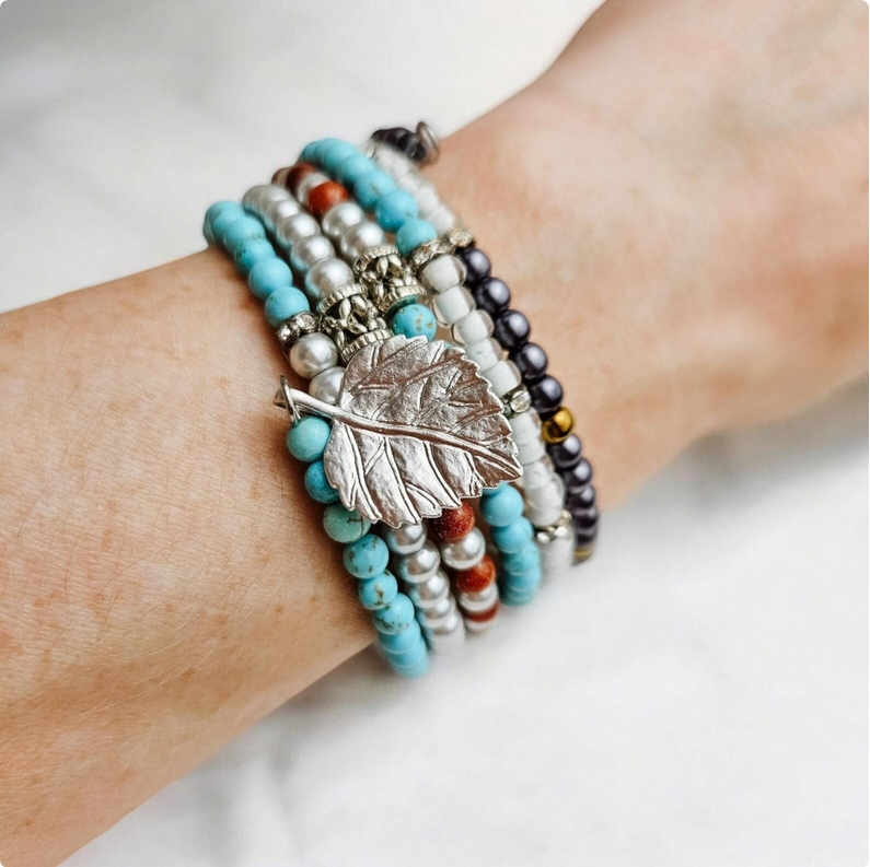 Turquoise Beaded Wrap Bracelet