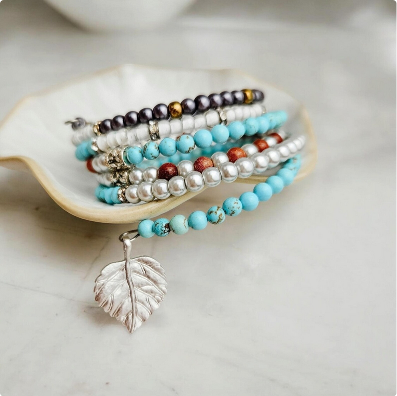 Turquoise Beaded Wrap Bracelet