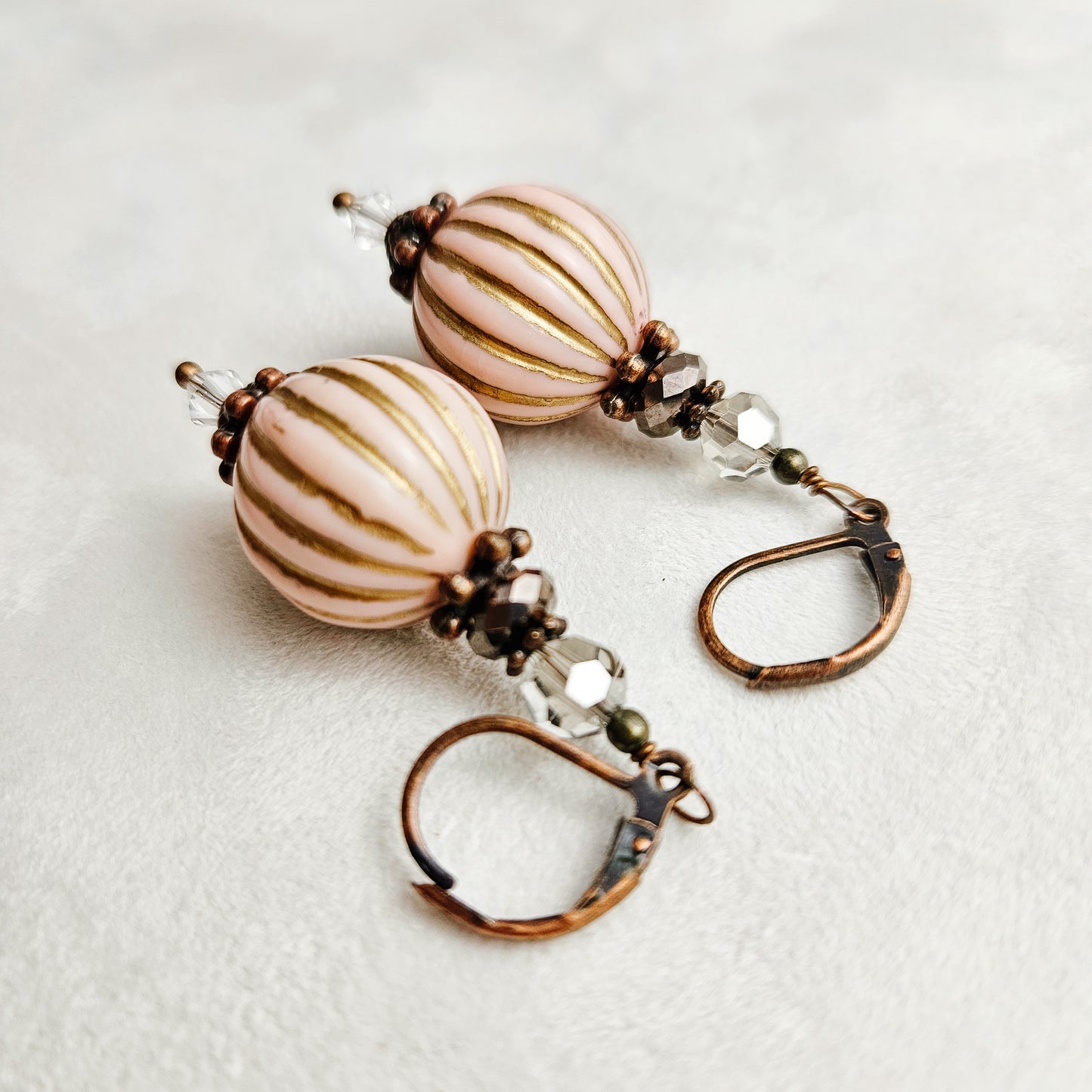 Pink Beaded Vintage Earrings