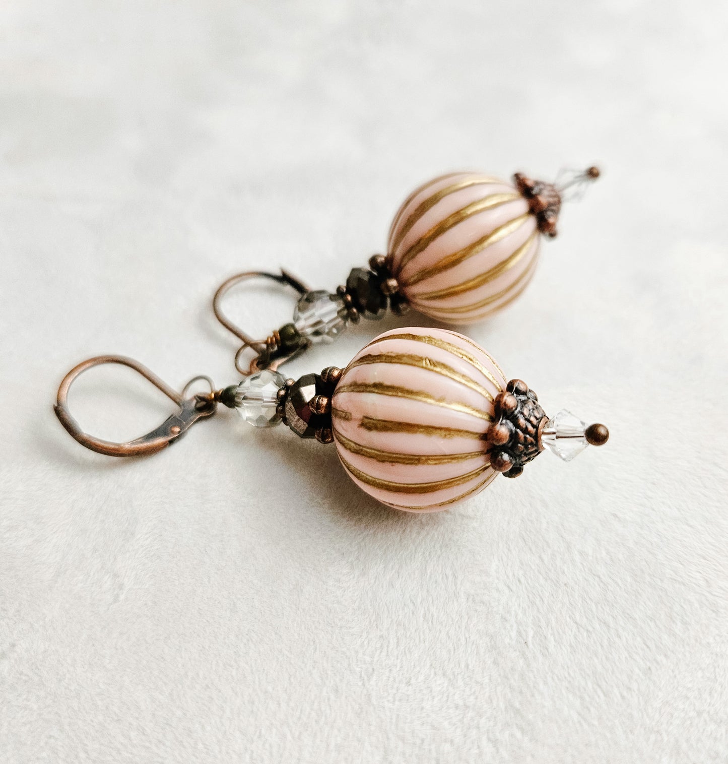 Pink Beaded Vintage Earrings
