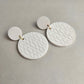 White Polymer Clay Statement Earrings