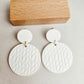 White Polymer Clay Statement Earrings