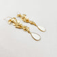 Long Gold Floral Orchid Earrings