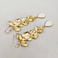 Long Gold Floral Orchid Earrings