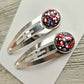 Fourth of July Glitter Hair Clips