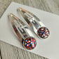 Fourth of July Glitter Hair Clips