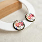 Pretty Floral Bronze Stud Earrings