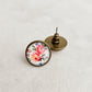 Pretty Floral Bronze Stud Earrings