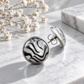 Zebra Print Stainless Steel Stud Earrings