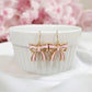 Dainty Pink and Gold Bow Earrings