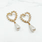 Pearl Heart Drop Earrings