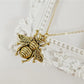 Gold Queen Bee Charm Necklace
