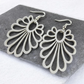 White Lightweight Fan Shaped Earrings