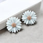 Blue Daisy Resin Stud Earrings