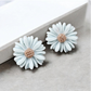 Blue Floral Daisy Resin Earrings