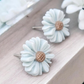 Blue Floral Daisy Resin Earrings