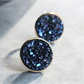 Blue & Purple Crushed Druzy Stud Earrings