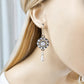 Crystal Chandelier Pearl Drop Earrings