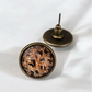 Bronze Leopard Print Stud Earrings
