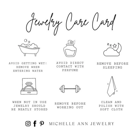 Jewelry Care Card Graphic
