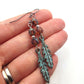 Long Feather Turquoise Blue Earrings