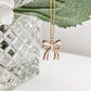 White Dainty Bow Gold Charm Necklace