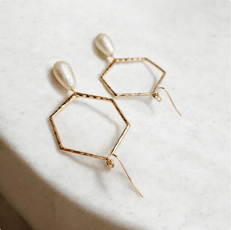 Large Gold Hammered Hoop Earrings