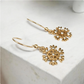 Sparkly Gold Crystal Snowflake Earrings
