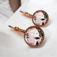 Floral Rose Gold Dangle Drop Earrings