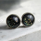 Green Glitter Stud Earrings