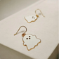 White Ghost Charm Earrings