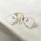 White Ghost Charm Earrings