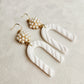 White Clay Gold Pearl Earrings