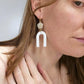 White Clay Gold Pearl Earrings