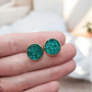 Icy Emerald Green Druzy Stud Earrings