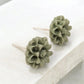 Green Floral Resin Stud Earrings