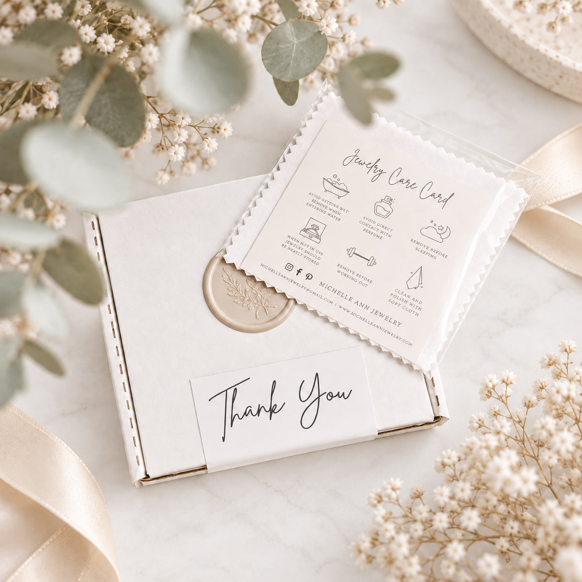 These pretty earrings come beautifully packaged in a sturdy box with a jewelry care card and polishing cloth. The wax seal and cloth colours may vary, making each package a unique experience.