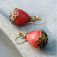 Vintage Inspired Jewelry Handcrafted Earrings Red Teardrop Earrings Budget Friendly Statement Piece Gift for Her Costume Jewelry Gift for Mom Gift for Girlfriend Special Occasion Earrings