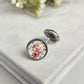Silver Stud Floral Earrings