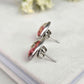 Silver Stud Floral Earrings