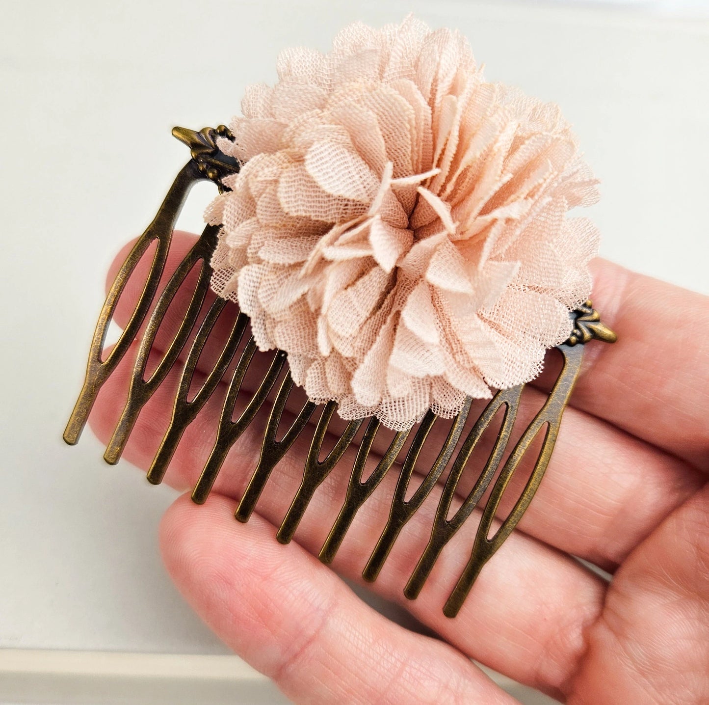 Blush Pink Flower Hair Comb