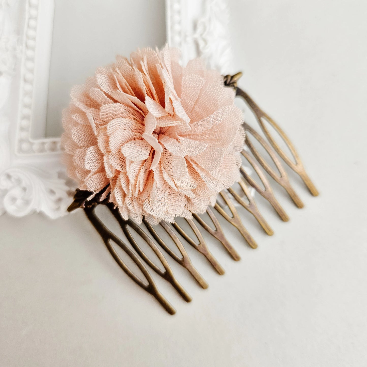 Blush Pink Flower Hair Comb