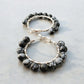 Snowflake Obsidian Hoop Earrings