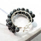 Snowflake Obsidian Hoop Earrings